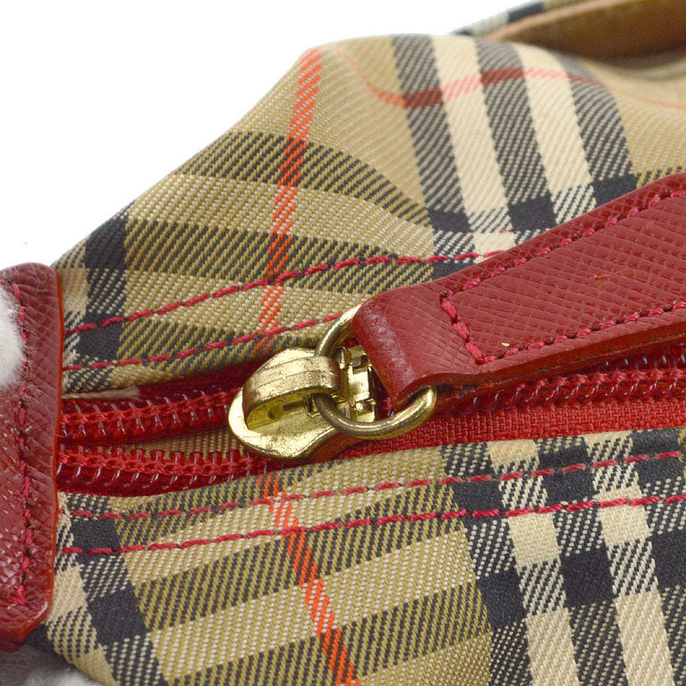 BURBERRY Red Beige House Check Handbag 172316 - Picture 8 of 10